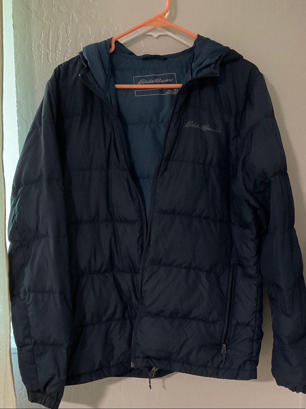 Eddie Bauer Navy Quilted Hooded Jacket